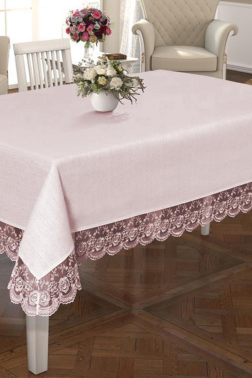 Çeyiz Diyarı Kure Masa Örtüsü Pudra - Çeyiz Diyarı