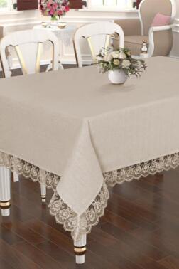 Çeyiz Diyarı Lalezar Masa Örtüsü Cappucino - Çeyiz Diyarı