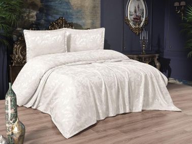 Çeyiz Diyarı Olive 3 Parça Yatak Örtüsü Takımı Krem - Çeyiz Diyarı