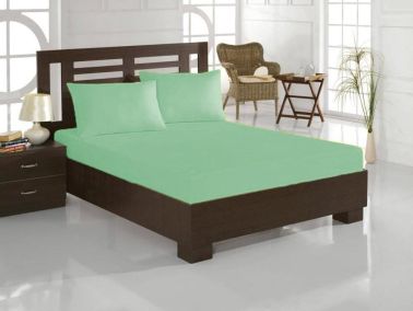 Çeyiz Diyarı Penye Çift Kişilik Lastikli Çarşaf Mint - Çeyiz Diyarı