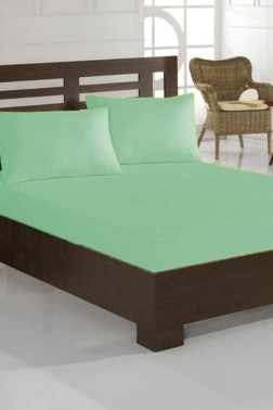 Çeyiz Diyarı Penye Çift Kişilik Lastikli Çarşaf Mint - Çeyiz Diyarı