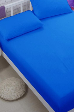 Çeyiz Diyarı Penye Tek Kişilik Lastikli Çarşaf Royal Mavi - Çeyiz Diyarı