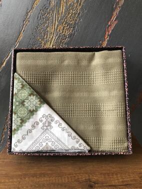 Çeyiz Diyarı Petek Çift Kişilik Pamuklu Pike Takımı Haki - Çeyiz Diyarı