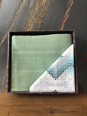 Çeyiz Diyarı Petek Çift Kişilik Pamuklu Pike Takımı Yeşil - Çeyiz Diyarı