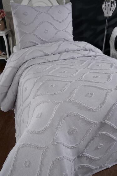 Çeyiz Diyarı Pirot 2 Parça Tek Kişilik Pike Takımı Gri - Çeyiz Diyarı (1)