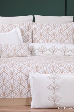 Çeyiz Diyarı Polina 10 Parça Çeyiz Seti Beyaz Cappucino - Çeyiz Diyarı