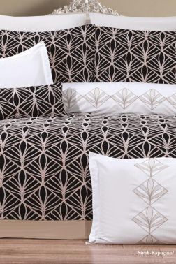 Çeyiz Diyarı Polina 10 Parça Çeyiz Seti Siyah Cappucino - Çeyiz Diyarı