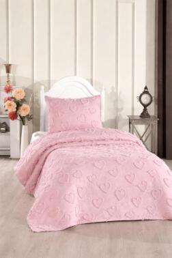 Çeyiz Diyarı Pure Love 2 Parça Tek Kişilik Pike Takımı Pudra - Çeyiz Diyarı