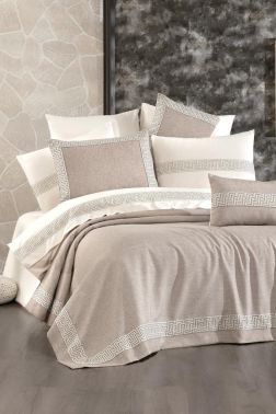 Çeyiz Diyarı Saniye 10 Parça Çeyiz Seti Bej - Çeyiz Diyarı