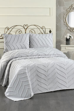 Çeyiz Diyarı Sementina 3 Parça Çift Kişilik Pike Takımı Gri - Çeyiz Diyarı