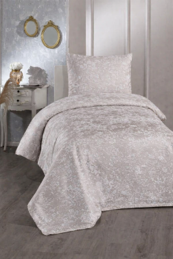 Çeyiz Diyarı Slayka Tek Kişilik Yatak Örtüsü Cappucino - Çeyiz Diyarı