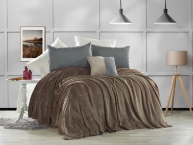 Çeyiz Diyarı Softy Çift Kişilik Ultrasoft Tek Battaniye Kahve - Hobby