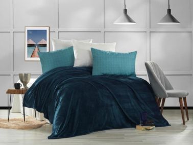 Çeyiz Diyarı Softy Çift Kişilik Ultrasoft Tek Battaniye Petrol - Hobby