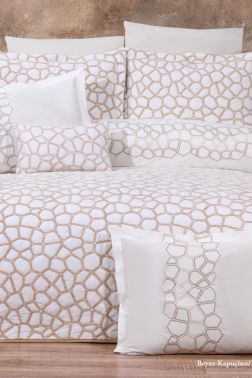 Çeyiz Diyarı Stone 10 Parça Çeyiz Seti Beyaz Cappucino - Çeyiz Diyarı