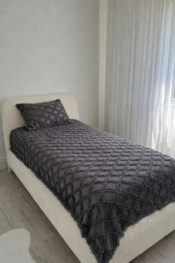 Çeyiz Diyarı Vesya 2 Parça Tek Kişilik Pike Takımı Antrasit - Çeyiz Diyarı