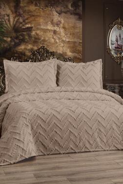 Çeyiz Diyarı Zigoks 3 Parça Çift Kişilik Pike Takımı Bej - Çeyiz Diyarı