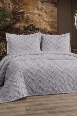 Çeyiz Diyarı Zigoks 3 Parça Çift Kişilik Pike Takımı Gri - Çeyiz Diyarı