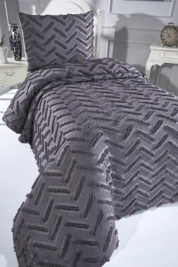 Çeyiz Diyarı Zigra 2 Parça Tek Kişilik Pike Takımı Antrasit - Çeyiz Diyarı (1)