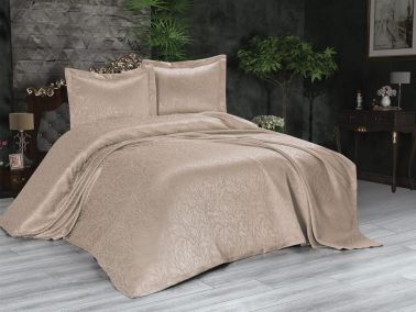 Çeyizdiyarı Bilbao 3 Parça Şönil Pike Takımı Cappucino - Çeyiz Diyarı