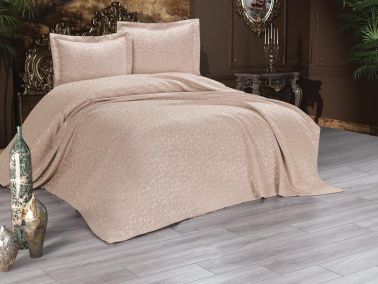 Çeyizdiyarı Cordoba 3 Parça Şönil Pike Takımı Cappucino - Çeyiz Diyarı