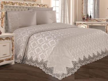 Çeyizdiyarı Didem 6 Parça Şönil Pike Takımı Krem - Çeyiz Diyarı