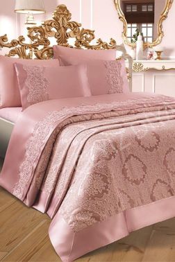 Çeyizdiyarı Fransız Güpürlü Brenda Pike Takımı Pudra - Çeyiz Diyarı