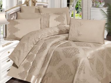 Çeyizdiyarı Garden 9 Parça Gelin Seti Cappucino - Çeyiz Diyarı