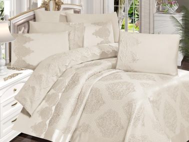 Çeyizdiyarı Garden 9 Parça Gelin Seti Krem - Çeyiz Diyarı