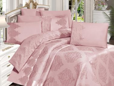 Çeyizdiyarı Garden 9 Parça Gelin Seti Pudra - Çeyiz Diyarı