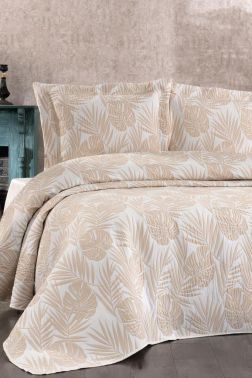 Çeyizdiyarı Lora 3 Parça Pike Takımı Cappucino - Çeyiz Diyarı