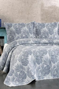 Çeyizdiyarı Lora 3 Parça Pike Takımı Mavi - Çeyiz Diyarı