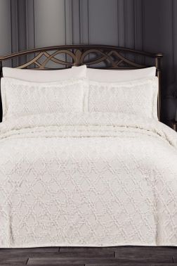 Çeyizdiyarı Lucca 3 Parça Pike Takımı Krem - Çeyiz Diyarı