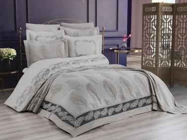 Çeyizdiyarı Milan Nevresimli Pike Takımı Gri - Çeyiz Diyarı