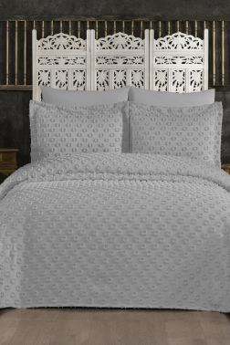 Çeyizdiyarı Orya 3 Parça Pike Takımı Gri - Çeyiz Diyarı