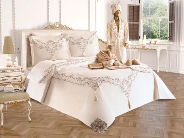 Çeyizdiyarı Romeo 15 Parça Gelin Seti Krem - Çeyiz Diyarı