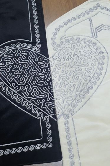 Çeyizdiyarı Sevgi Kadife 2'li Seccade Takımı Gümüş - Çeyiz Diyarı (1)