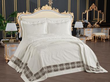 Çeyizdiyarı Sofia 6 Parça Pike Takımı Krem - Çeyiz Diyarı