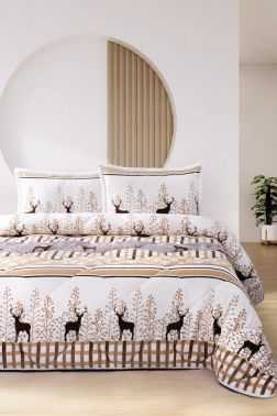 Ceylan Çift Kişilik Yorgan Takımı 220x240 Cm Bej - Çeyiz Diyarı