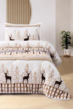 Ceylan Tek Kişilik Yorgan Takımı 160x240 Cm Bej - Çeyiz Diyarı