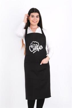 Chef Lüks Mutfak Önlüğü Siyah - Çeyiz Diyarı
