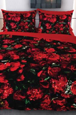 Claris Mikro Saten 3D Dijital Baskılı Çift Kişilik Nevresim Takımı - Çeyiz Diyarı