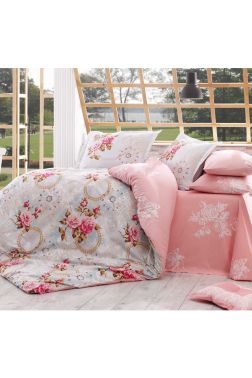 Clementina Çift Kişilik Nevresim Takımı Pembe - Hobby (1)