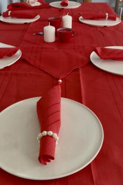 Colber 26 Parça Masa Örtüsü Takımı Kırmızı - Çeyiz Diyarı (1)