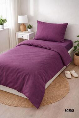 Colours Soft Tek Kişilik Nevresim Takımı Bordo - Çeyiz Diyarı