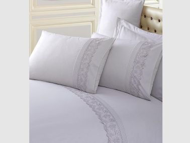 Cotton Box Brode Ranforce Çift Kişilik Nevresim Takımı Gri - Cotton Box