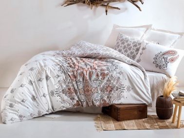 Cottonbox Bohem Harley Çift Kişilik Nevresim Takımı Bej - Cotton Box