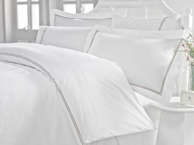 Cottonbox Classic Mehveş Çift Kişilik Nevresim Takımı Beyaz - Cotton Box