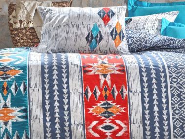 Cottonbox Ethnic Marika Çift Kişilik Nevresim Takımı Lacivert - Cotton Box (1)