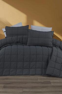 Cratos Comfort Çift Kişilik Yatak Örtüsü Antrasit - 1