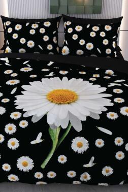Daisy Mikro Saten 3D Dijital Baskılı Çift Kişilik Nevresim Takımı - Çeyiz Diyarı
